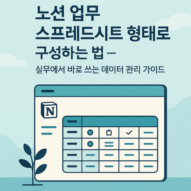 노션 업무 스프레드시트 형태로